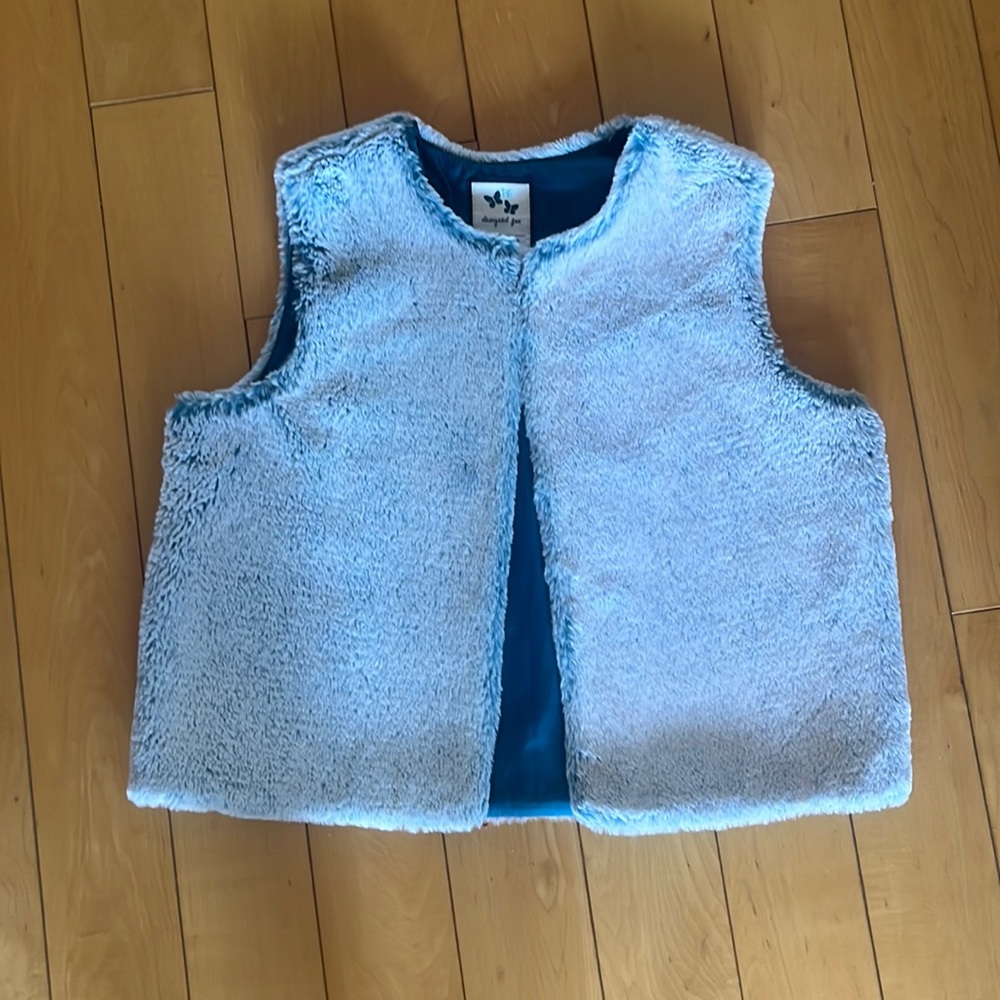 Blue Furry Gymboree Girls Size 10-12 Vest